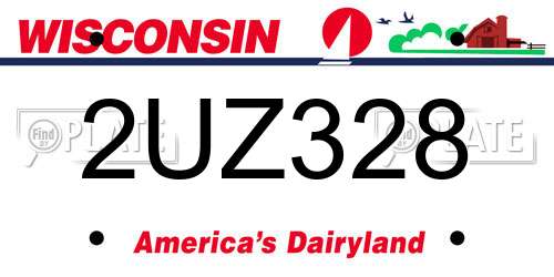 2UZ328 Wisconsin License Plate