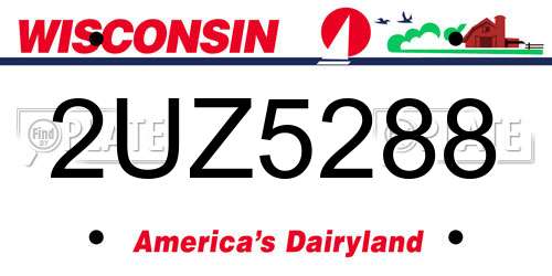 2UZ5288 Wisconsin License Plate