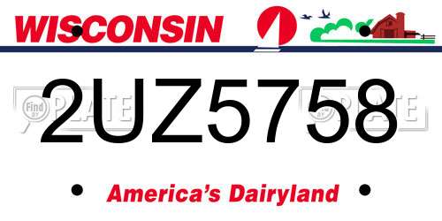 2UZ5758 Wisconsin License Plate