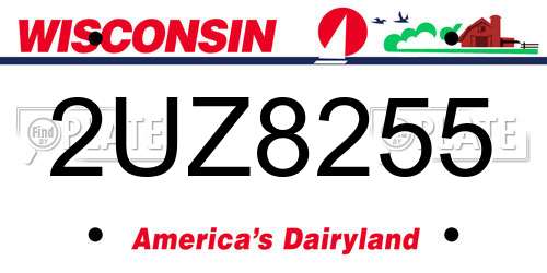 2UZ8255 Wisconsin License Plate