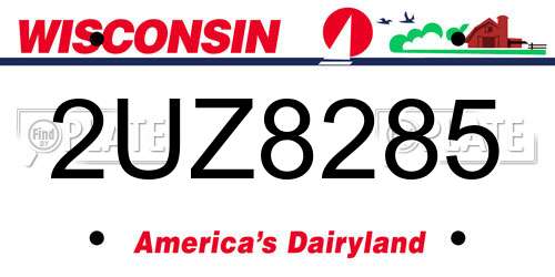 2UZ8285 Wisconsin License Plate