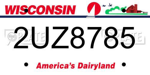 2UZ8785 Wisconsin License Plate