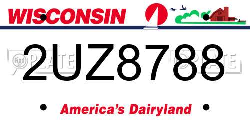 2UZ8788 Wisconsin License Plate