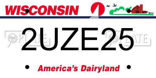 2UZE25 Wisconsin License Plate