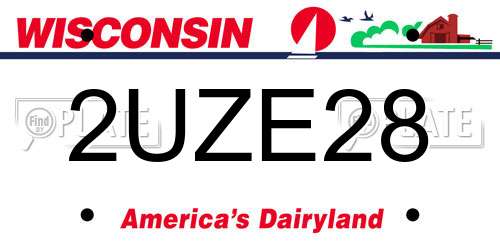 2UZE28 Wisconsin License Plate