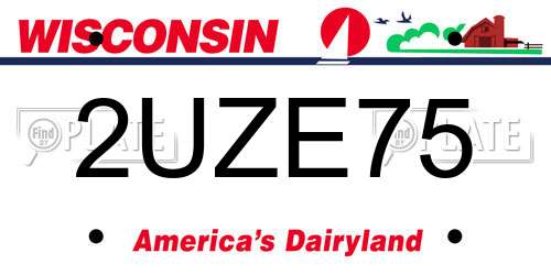 2UZE75 Wisconsin License Plate