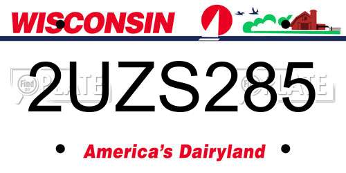 2UZS285 Wisconsin License Plate