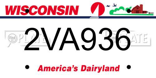 2VA936 Wisconsin License Plate