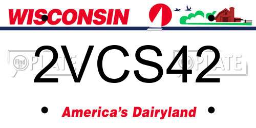 2VCS42 Wisconsin License Plate
