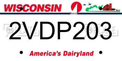 2VDP203 Wisconsin License Plate