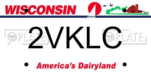 2VKLC Wisconsin License Plate