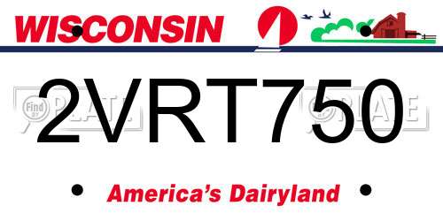 2VRT750 Wisconsin License Plate