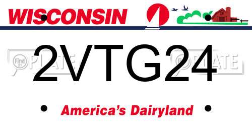 2VTG24 Wisconsin License Plate