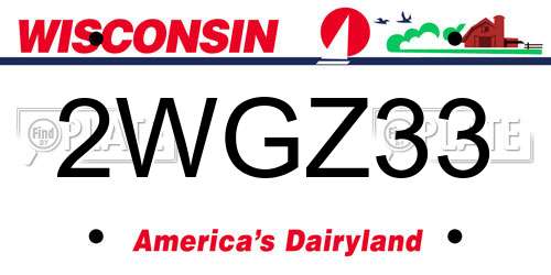 2WGZ33 Wisconsin License Plate