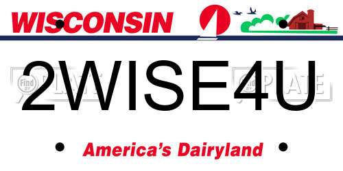2WISE4U Wisconsin License Plate