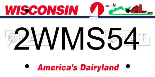 2WMS54 Wisconsin License Plate