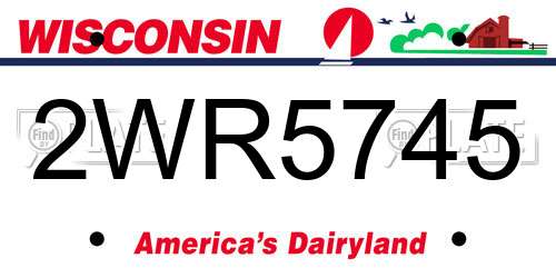 2WR5745 Wisconsin License Plate