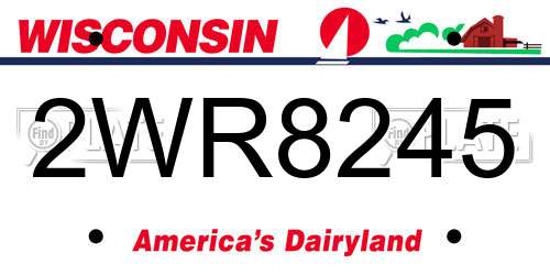 2WR8245 Wisconsin License Plate
