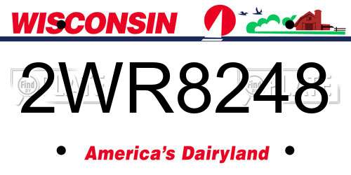 2WR8248 Wisconsin License Plate