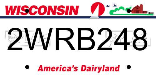 2WRB248 Wisconsin License Plate