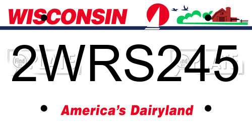 2WRS245 Wisconsin License Plate