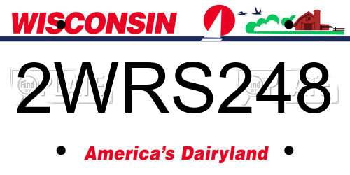 2WRS248 Wisconsin License Plate
