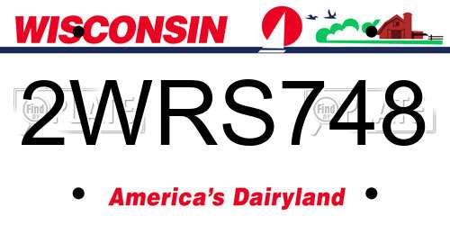 2WRS748 Wisconsin License Plate