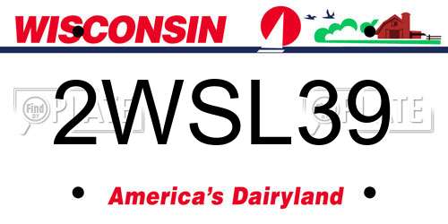2WSL39 Wisconsin License Plate