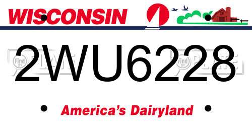 2WU6228 Wisconsin License Plate