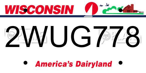 2WUG778 Wisconsin License Plate