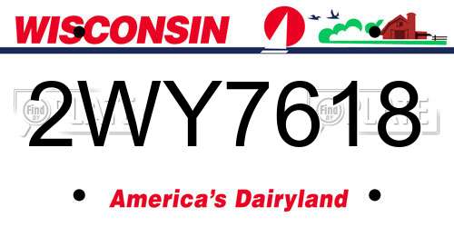 2WY7618 Wisconsin License Plate