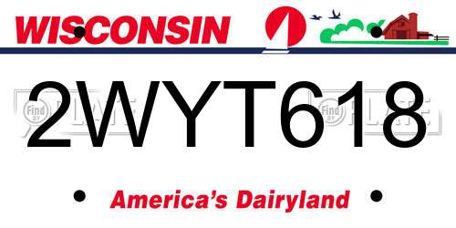 2WYT618 Wisconsin License Plate