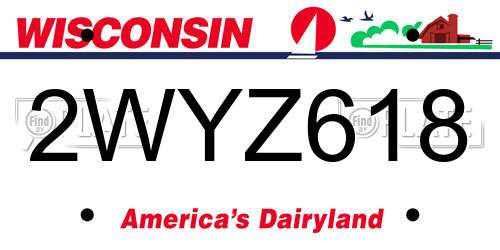 2WYZ618 Wisconsin License Plate