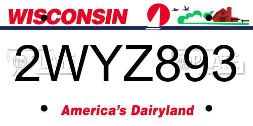 2WYZ893 Wisconsin License Plate