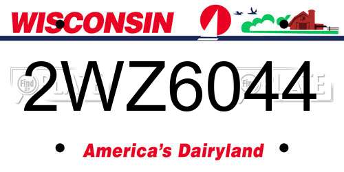 2WZ6044 Wisconsin License Plate