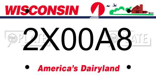 2X00A8 Wisconsin License Plate