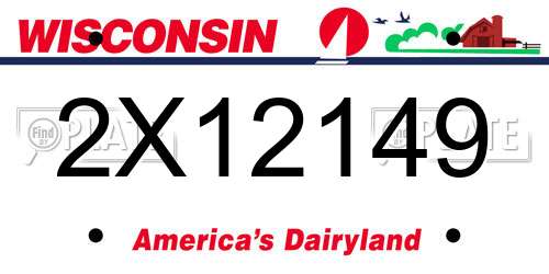 2X12149 Wisconsin License Plate