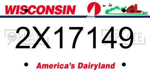 2X17149 Wisconsin License Plate