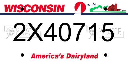 2X40715 Wisconsin License Plate
