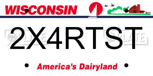 2X4RTST Wisconsin License Plate