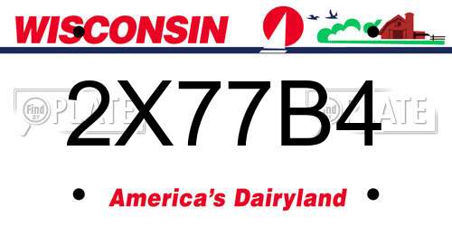 2X77B4 Wisconsin License Plate