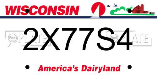 2X77S4 Wisconsin License Plate