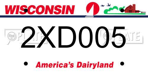 2XD005 Wisconsin License Plate