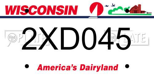 2XD045 Wisconsin License Plate