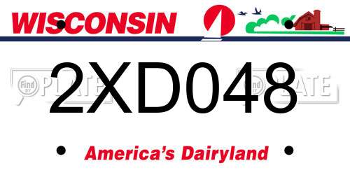 2XD048 Wisconsin License Plate