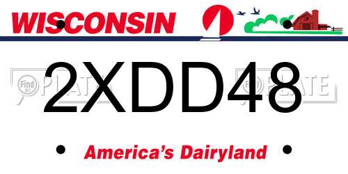 2XDD48 Wisconsin License Plate