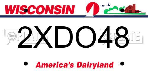 2XDO48 Wisconsin License Plate