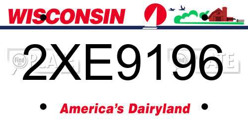 2XE9196 Wisconsin License Plate