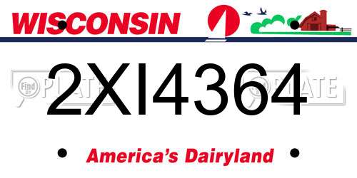 2XI4364 Wisconsin License Plate