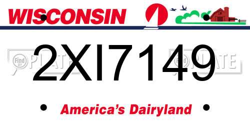 2XI7149 Wisconsin License Plate
